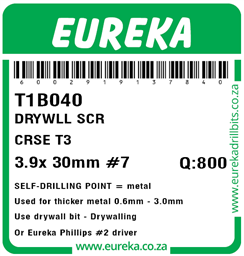 T1B040 - Drywall Screw T3 -T1B040_Label_T